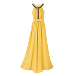 Beaded silk gown with belt, Tibi.