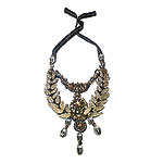 Mother-of-pearl and fabric necklace, Banana Republic.