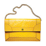 Ostrich-embossed cowhide handbag, Kate Spade.