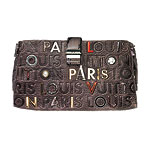 Sheepskin, python and ostrich with acetate clutch, Louis Vuitton.
