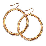 Gold-plate earrings with pearls, Lisa Stewart for Max & Chloe.