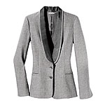 Wool-linen twill with silk collar "Bailee" jacket, Araks.