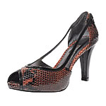 "Blair" in snake-embossed leather with patent-leather trim, Rafe.