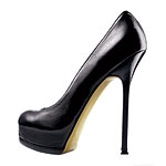 Printed patent leather stilettos, Yves Saint Laurent.