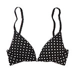 Nylon "Couture" bra in black and white polka dots, Itty Bitty Bra.