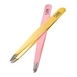Slant tweezer in gold and pink, Rubis.