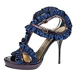 Satin and patent leather shoes, Bruno Frisoni.