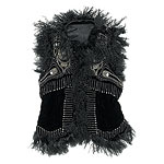 Beaded silk and lamb fur vest, Anna Sui.