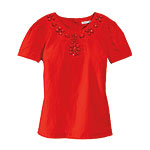Beaded cotton-silk Farrah top, Banana Republic.