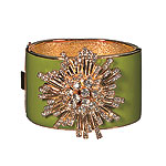 Enamel Poppy cuff with Czech crystals, J. Crew.