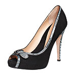 Suede with reptile trim "Bubbles" pumps, Boutique 9.