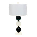 Hand-produced Tuxedo Ellipsis clay lamp coated with nontoxic glaze, Lighten Up Design.