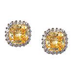 14kt gold earrings, Diamonair.