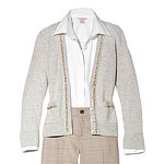 Cashmere cardigan with gold-tone beads, J. Crew.