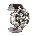 Crystal and velvet cuff, Jommi N.Y.C..