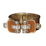 Enamel, brass, and crystal bracelet, Lia Sophia.