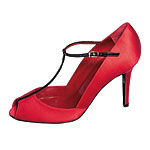 Satin and patent leather pumps, Sergio Rossi.