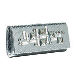 Python, pewter, and Swarovski crystal clutch, Ted Rossi.