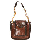 Vegetable-tanned and snake-printed leather "Blair" bag, Tory Burch.
