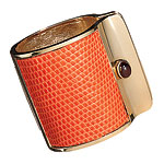 18kt-gold cuff with lizard skin, Kara Ross.