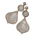 Steel and gold large Lacey earrings, Philip Crangi.