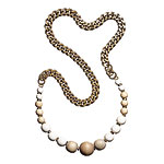Brass, wood and chabon beads on heavy curb chain, Giles & Brothers by Philip Crangi.