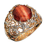 Fly by Night cuff of 18kt gold, diamonds, bull's-eye and quartz, Stephen Webster.
