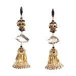 Jet, crystal and vermeil earrings, Erickson Beamon.