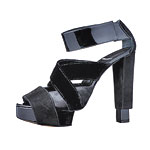 Patent-leather and velvet pumps, Pierre Hardy.