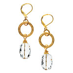 18kt gold and quartz earrings, Mollybeads.