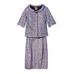 Gold foil tweed suit, Tory Burch.