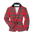 Wool blazer with patent leather detail, Dsquared2.