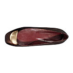 Metallic patent leather Shera flat with metal plate, Botkier.
