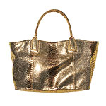 Python-embossed leather Emma tote with 14kt-gold hardware, Ekatrina.
