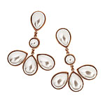 Brass and faux pearl Etiquette earrings, Fallon.