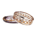 Lucite cuff with gold plated chain ($228) and wire ($196), Luc Kieffer Paris.