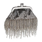 Metal mesh, metallic beads and chain fringe bag, Whiting & Davis.