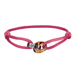 Pink silk and 18kt-white and rose-gold Love Charity bracelet, Cartier.