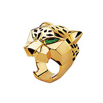 18kt-gold Panthere de Cartier ring with peridot, onyx and lacquer, Cartier.