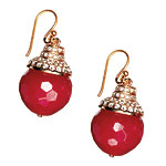 Resin earrings with crystals, Roxanne Assoulin for Lee Angel.