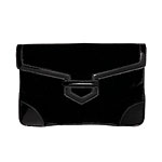 Velvet clutch with patent leather, Emporio Armani.