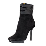 Suede and patent leather boots, Pollino.