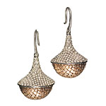 4.5kt-rose gold Pagoda earrings with pave diamonds, Bottega Veneta.