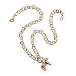 18kt-gold Standing Lion pendant with diamonds with a 24-inch 18kt-gold Classic Round chain, Temple St. Clair.