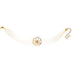 Silk and 18kt rose gold choker with diamond spider, Cynthia Bach.