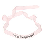 Choker of diamonds and platinum with silk ribbon, Neil Lane Jewelry.