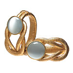 White cat's-eye and brass cuffs, Lia Sophia.