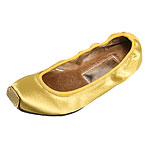 Satin flats with lamb-fur lining, Tashkent by Cheyenne.