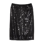 Sequin-overlay polyester skirt, Ann Taylor.