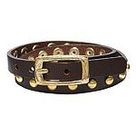 Leather bracelet with brass studs, Juko at Supplements NY.